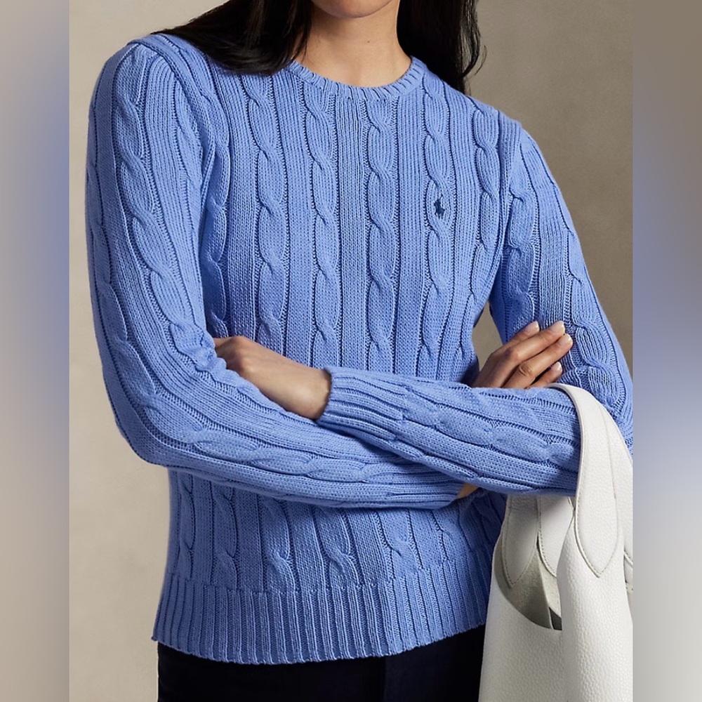 Ralph Lauren Light Blue Cable Knit Sweater - Picture 4 of 13